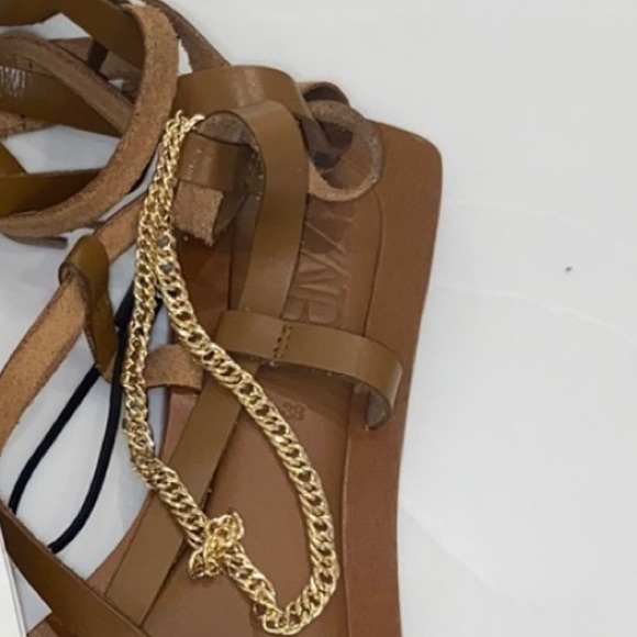 Leather lace up gladiator sandals with anklet detail - Picture 8 of 9